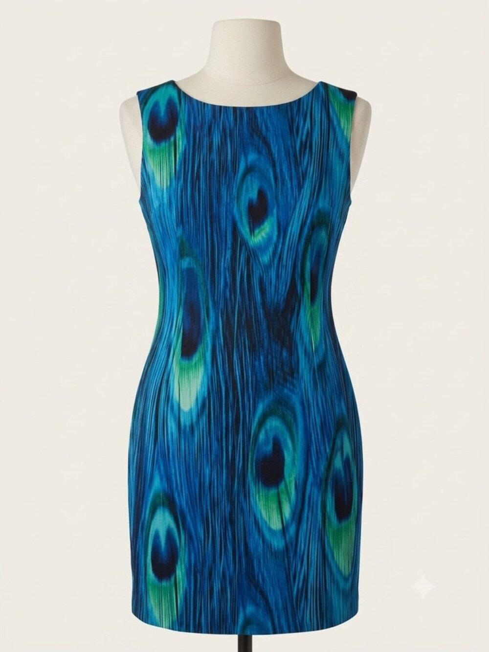 Connected Apparel Peacock Sheath Dress 14